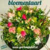 bloementaarten incl onderbord vele kleuren mogeijk , eustoma ,roos, gerbera , groensoorten ,afhankelijk van het aanbod