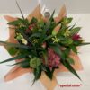 mooi boeket , lelie ,gerbera, roos,eustoma ,groensoorten