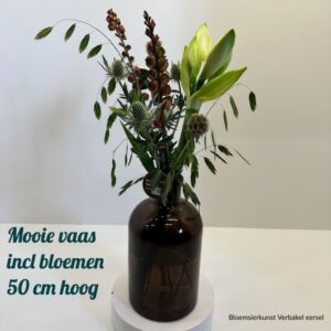 mooie vaas incl bloemen 70 cm hoog