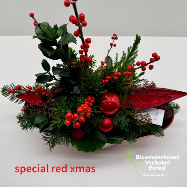 Special red x-mas , een mooi en sterk kerststuk ...