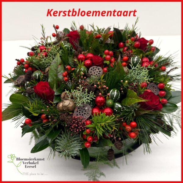 Kerstbloementaarten incl onderbord in 3 maten , 15 cm - 25 cm en 35 cm in rood of wit te bestellen , daar blijf je van genieten , wat een mooi kado om te geven of om te krijgen . schrijft u er een leuk kaartje bij 